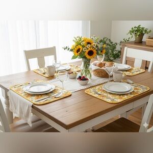 Handmade Sunflower Patterned Placemats Set of 8
